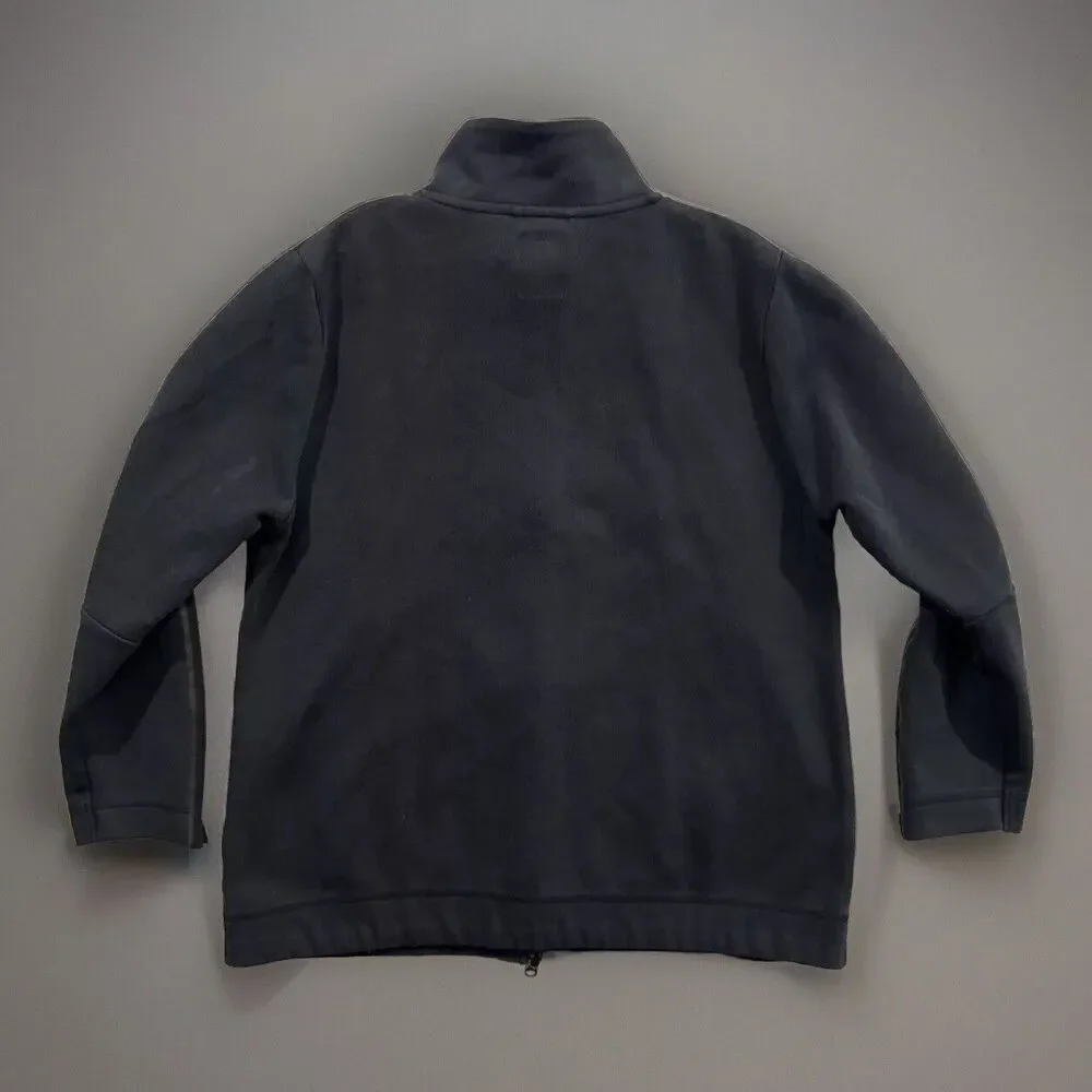 Nike Tech Fleece Jacket Sz Small Black Sweatshirt Full Zip Pockets 3/4 Sleeve